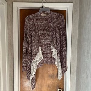 Heather Mauve lace cardigan